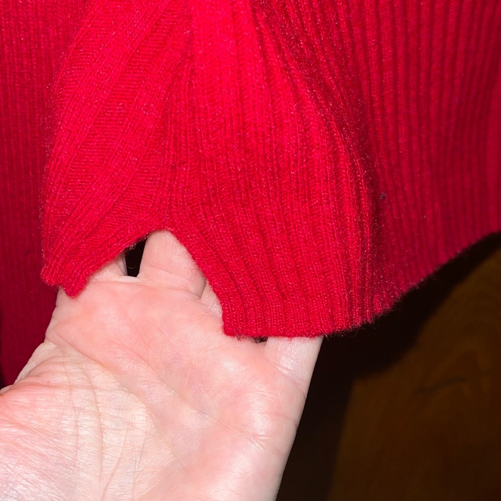 Alex Mill Red Ribbed Button-Front Cardigan - Picture 4 of 7